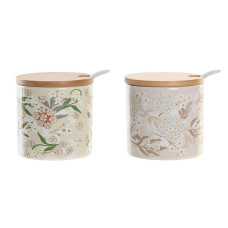 Azucarero DKD Home Decor Bambú Dolomita (7,5 x 7,5 x 7,5 cm)