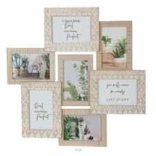 Marco de Fotos DKD Home Decor Cristal Natural Madera MDF Escandinavo (50,5 x 1,8 x 48 cm)
