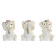 Decorative Figure DKD Home Decor Elephant Pink White Resin (6 x 6,5 x 10 cm) (3 Units)