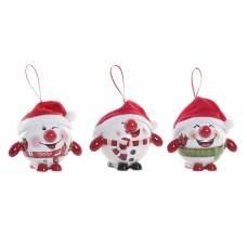 Christmas Bauble DKD Home Decor Red White PVC Snow Doll (3 Units)