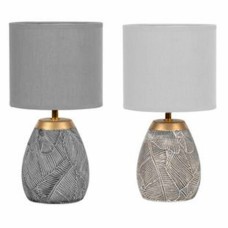 Lámpara de mesa DKD Home Decor Cerámica Gris Beige Dorado Marrón Blanco Gres 220 V 50 W (2 Unidades) (18 x 18 x 35 cm)