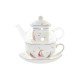 Tetera DKD Home Decor Veleros Cristal Porcelana Blanco (250 ml)