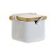 Azucarero DKD Home Decor Blanco Básico Bambú Dolomita (10,5 x 8 x 8 cm)