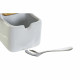 Azucarero DKD Home Decor Blanco Básico Bambú Dolomita (10,5 x 8 x 8 cm)