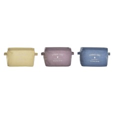 Basket DKD Home Decor Canvas Modern (20 x 16 x 15 cm) (3 Units)