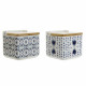 Salt Shaker with Lid DKD Home Decor Tile Blue White Bamboo Dolomite (12.5 x 12.5 x 12 cm) (2 pcs)