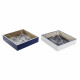 Servilletero DKD Home Decor Metal Blanco Azul marino Madera MDF (2 pcs)