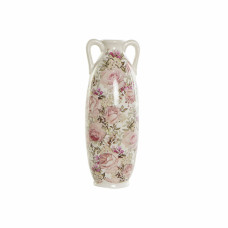 Vase DKD Home Decor Ceramic Pink White Shabby Chic (13 x 13 x 35 cm)