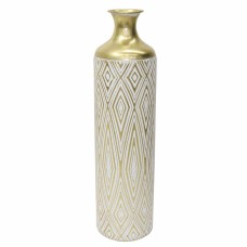 Vase DKD Home Decor Metal White Colonial (15 x 15 x 58 cm)