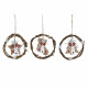 Christmas bauble DKD Home Decor Wood (3 pcs) (14 x 1 x 18 cm)