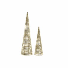 Christmas bauble DKD Home Decor Rattan (2 pcs) (12 x 12 x 40 cm) (16 x 16 x 60 cm)