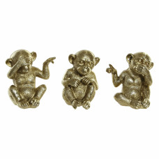 Decorative Figure DKD Home Decor Monkey Resin (3 pcs) (11 x 9 x 13 cm)