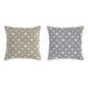 Cojín DKD Home Decor Gris Beige Poliéster Algodón Aluminio (45 x 10 x 45 cm) (2 Unidades)