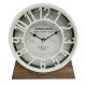 Table clock Versa White MDF Wood (20 x 20 x 6 cm) (Ø 20 cm)