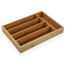 Cutlery Organiser Versa Wood Bamboo (25 x 5 x 35 cm)