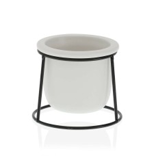 Plant pot Versa White Ceramic Metal (10,5 x 11,5 x 10,5 cm)