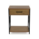 Mesita de Noche Versa Negro PVC Madera Metal 40 x 60 x 48 cm