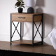 Mesita de Noche Versa Negro PVC Madera Metal 40 x 60 x 48 cm