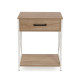 Mesita de Noche Versa Blanco PVC Madera Metal 40 x 60 x 48 cm