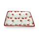 Serving Platter Versa Ceramic Porcelain Squared Cherries 11,3 x 1,9 x 11,3 cm