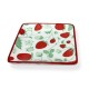 Serving Platter Versa Ceramic Porcelain Squared Strawberries 11,3 x 1,9 x 11,3 cm