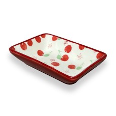 Serving Platter Versa Ceramic Porcelain Cherries 9,3 x 2,5 x 7,3 cm