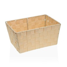 Basket Versa Beige Textile 20 x 15 x 30 cm