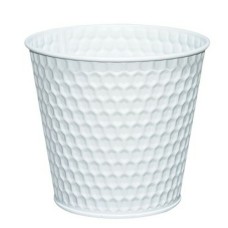 Plant pot Versa Zink White Metal 14 x 12,5 x 14 cm