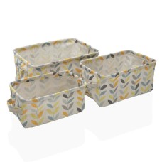 Basket set Versa Erin Rectangular 28 x 18 x 14 cm Textile