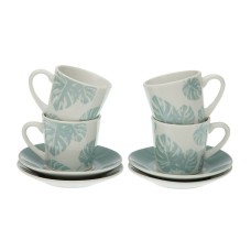 Juego de Tazas de Café Versa Shelly Porcelana (4 Piezas)