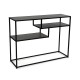 Side table Versa Dark brown Wood Metal 33 x 82 x 107 cm