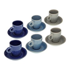 Juego de Tazas de Café Versa Cerámica (3,6 x 6,6 x 5,5 cm) (12 Piezas)