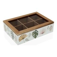 Caja de Té Roxanne Hojas Madera (17 x 7 x 24 cm)