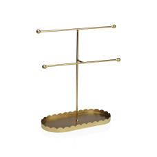Jewellery Stand Versa Golden Metal 9 x 24,5 x 22 cm