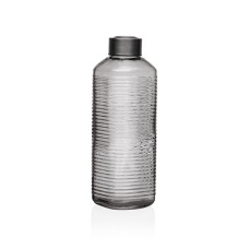 Botella de Agua Versa Gris Vidrio Aluminio 1 L 8,3 x 23,5 x 8,3 cm