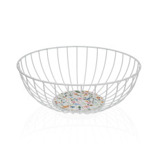 Cesta Versa Blanco Metal Acero Madera MDF 28 x 11 x 28 cm