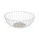 Basket Versa White Metal Steel MDF Wood 28 x 11 x 28 cm