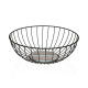 Basket Versa Black Metal Steel MDF Wood 28 x 11 x 28 cm