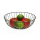 Basket Versa Black Metal Steel MDF Wood 28 x 11 x 28 cm