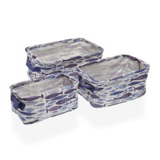 Basket set Versa Aqua 2 Textile 18 x 14 x 28 cm
