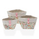 Basket set Versa Textile Flowers 14 x 14 x 14 cm