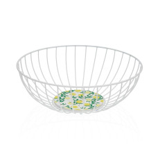 Basket set Versa White Metal Steel MDF Wood 28 x 11 x 28 cm