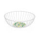 Basket set Versa White Metal Steel MDF Wood 28 x 11 x 28 cm