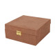 Jewelry box Versa Grey Polyester Cardboard 21,5 x 9 x 21,5 cm