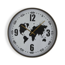 Reloj de Pared Versa Metal Mapamundi 4,1 x 40,6 x 40,6 cm