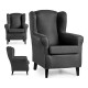 Armchair Sade Polyester Pine Dark grey (65 x 101 x 75 cm) (65 x 101 x 75 cm)