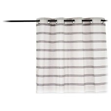 Curtain Net curtain Stripes Grey Polyester (140 x 260 cm)