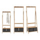 Hat stand Grey Brown Wood Cloth (40,5 x 175 x 67 cm)