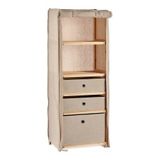 Estantería Beige Madera Tela (28 x 113 x 42 cm)