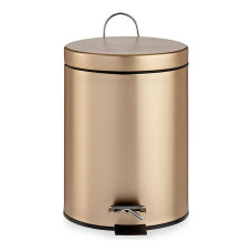 Papelera con Pedal Dorado Metal Plástico 5 L (20,5 x 27,5 x 26,5 cm)
